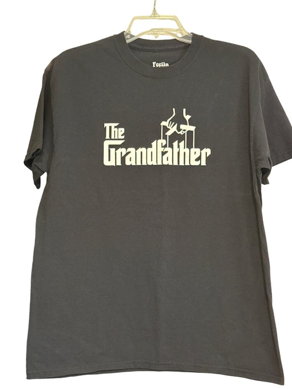 The Grandfather Graphic T-Shirt Feelin Good Tees L Black Cotton Crewneck USA